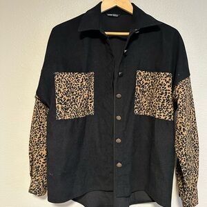 Cheetah shacket